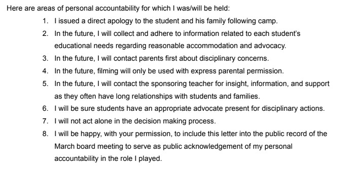 Notice of Reprimand - Executive Director